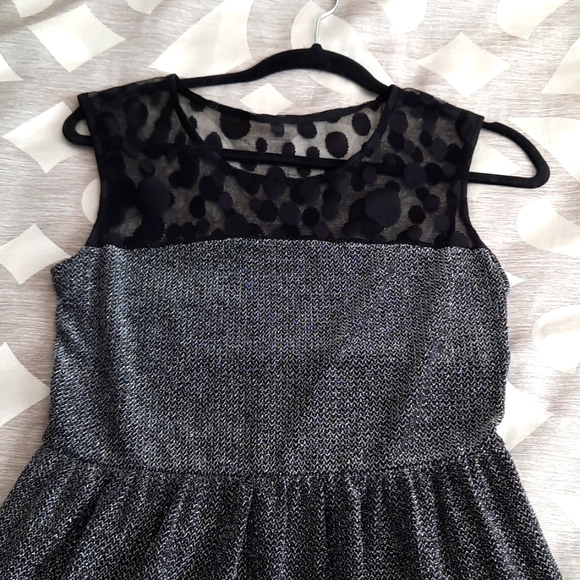 Black Sheer/ Metallic Party Dress - Size Medium - Picture 3 of 7